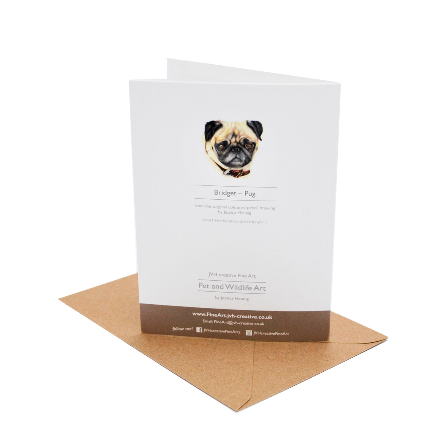 Pug Birthday Card back
