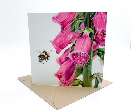 Bumblebee and Foxglove, Greeting Card – The Landing - Image 2