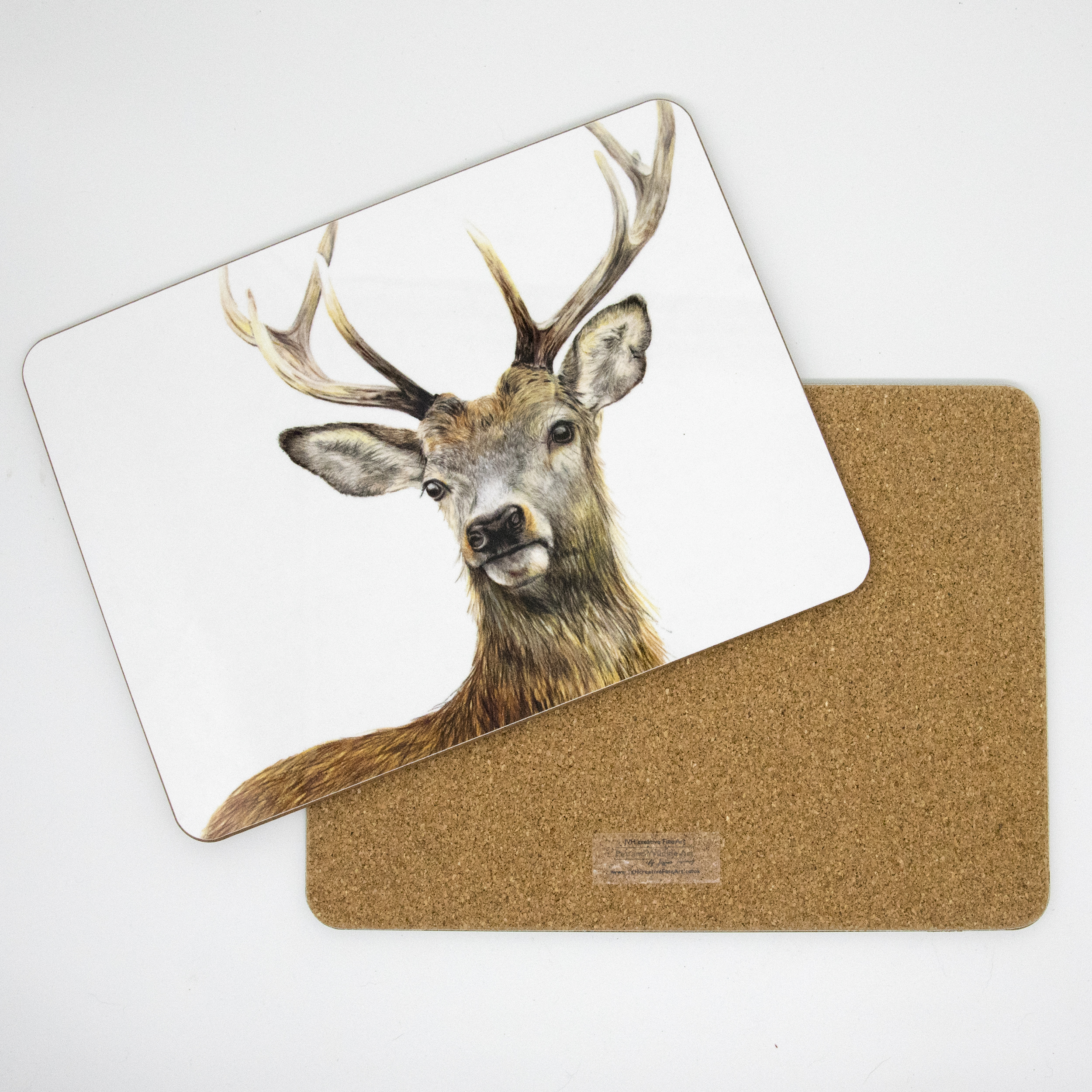 Stag Placemat luxury, wildlife tableware, hardwaring and protective