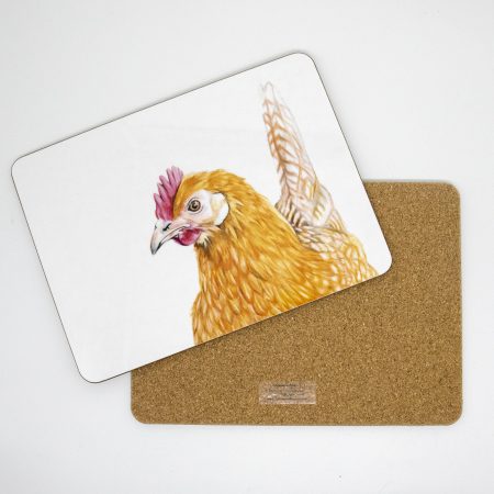 hen tablemat front and back