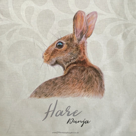 Hare Tea Towel close up