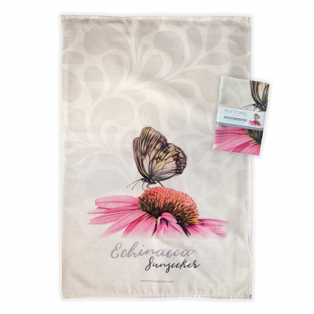 echinacea tea towel