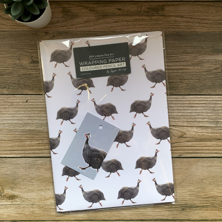 Guinea Fowl Wrapping Paper packaging