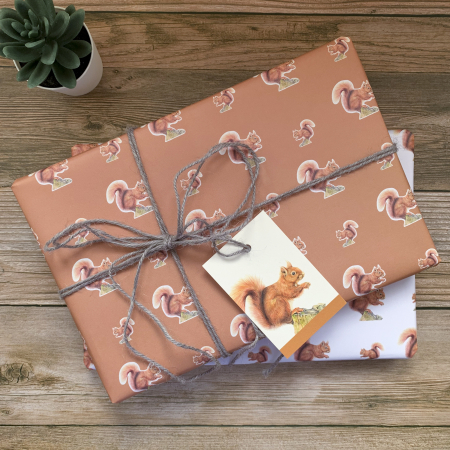 Red Squirrel Wrapping Paper