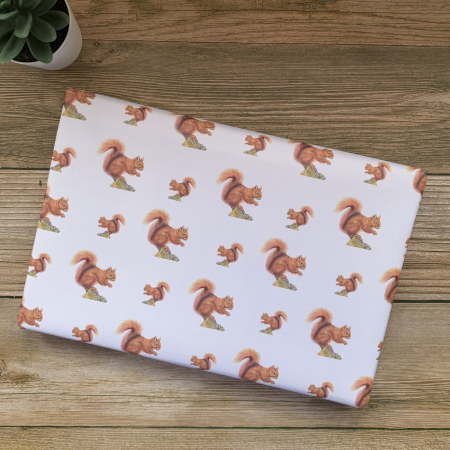Red Squirrel Wrapping paper white