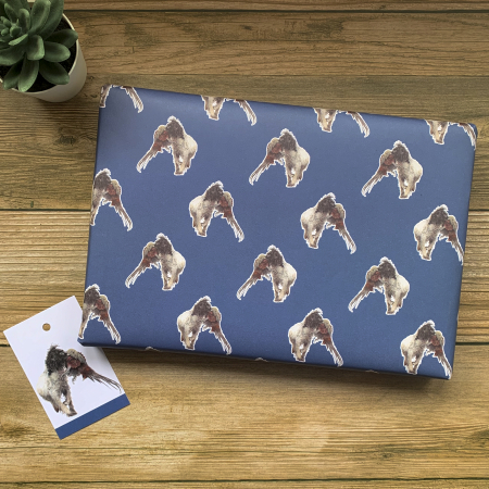 Spaniel Wrapping Paper blue