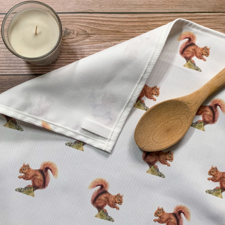 Red Squirrel, pattern Tea Towel – Sammy - Image 5