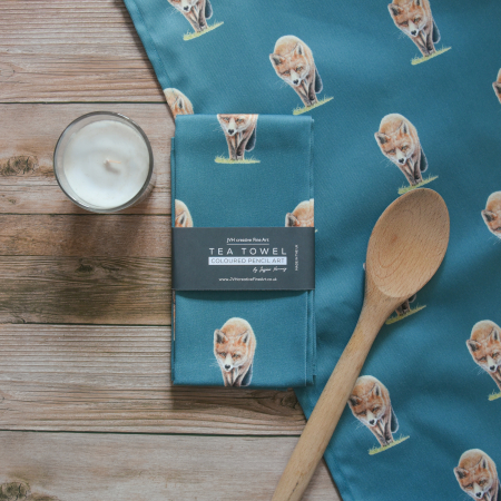Sneaking Fox, pattern Tea Towel – Bandit - Image 3