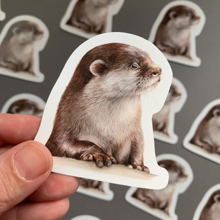 Otter – Vinyl Animal Sticker - Image 3