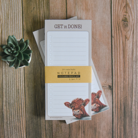 Cow, Farm Animal NotePad – Slim line, DL – 50 tear off pages - Image 3