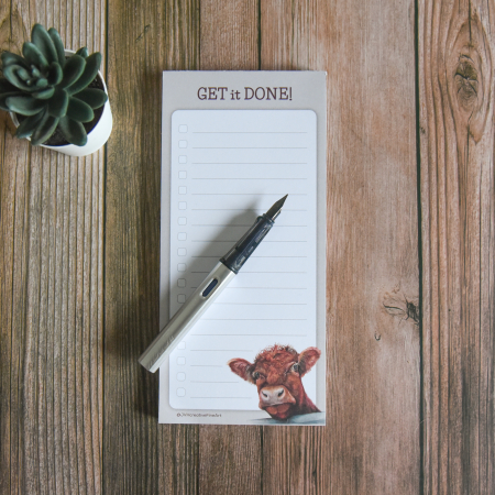 Cow, Farm Animal NotePad – Slim line, DL – 50 tear off pages - Image 4