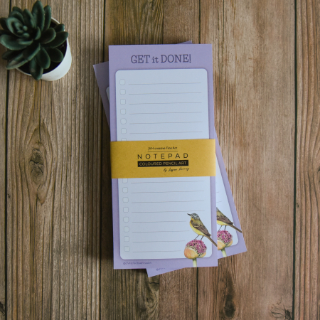 Yellow Wagtail, Bird NotePad – Slim line, DL – 50 tear off pages - Image 3