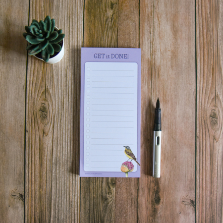 Yellow Wagtail, Bird NotePad – Slim line, DL – 50 tear off pages - Image 4