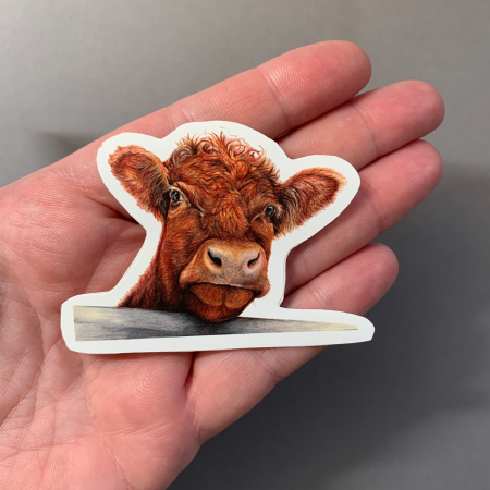 Cow – Glossy, Paper Animal Sticker - Image 4