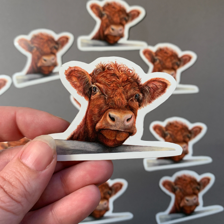 Cow – Glossy, Paper Animal Sticker - Image 3