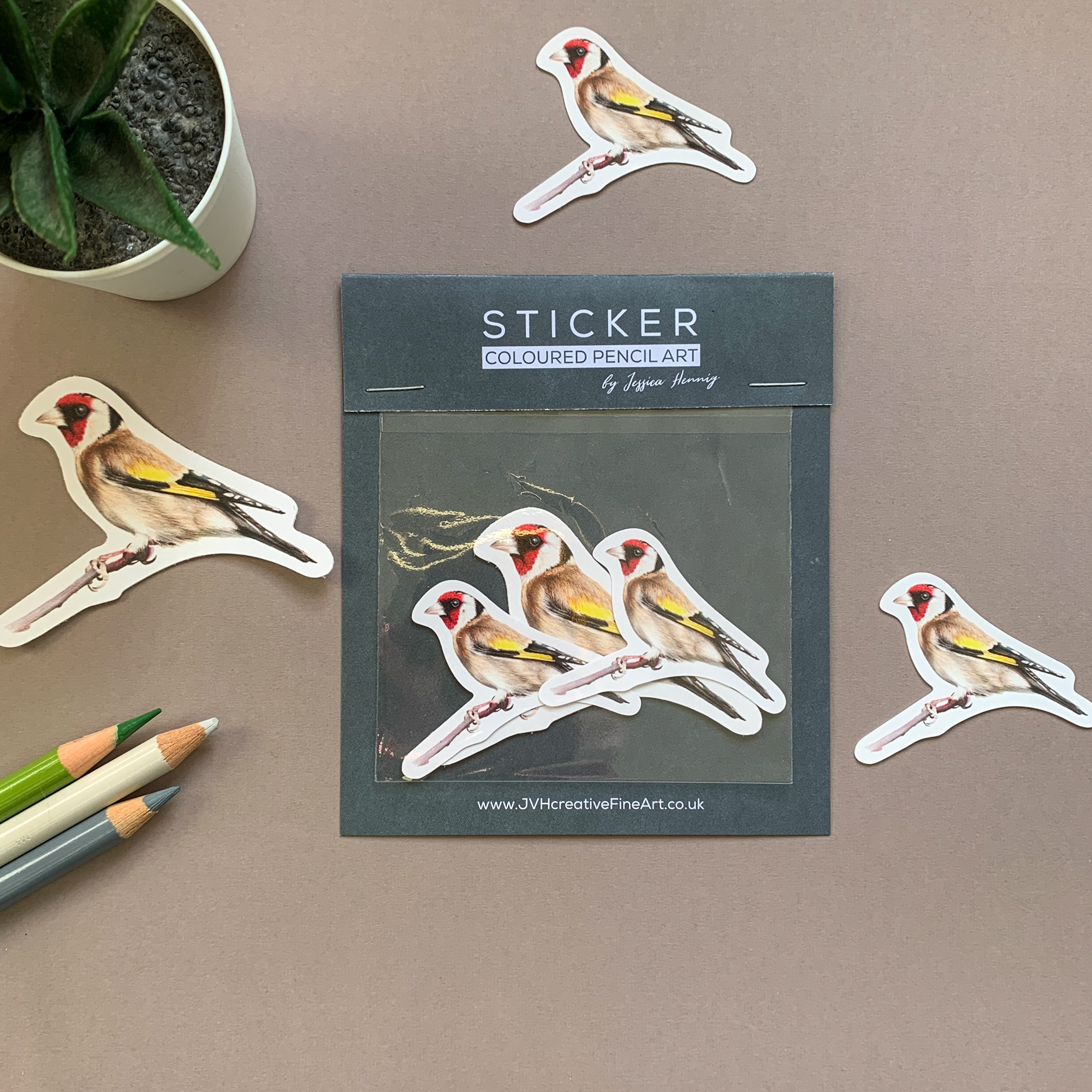 Goldfinch Bird – Vinyl Sticker Pack - Image 5