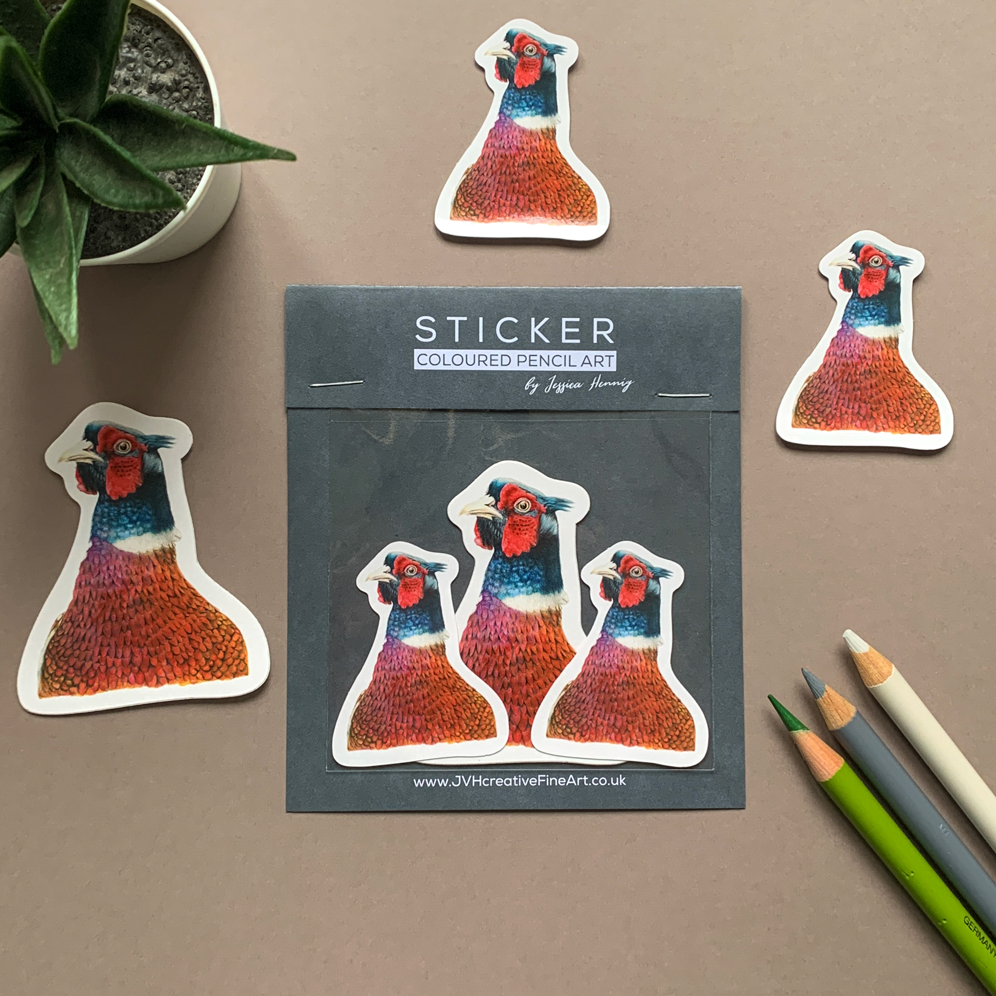 Pheasant Bird – Vinyl Sticker Pack - Image 4