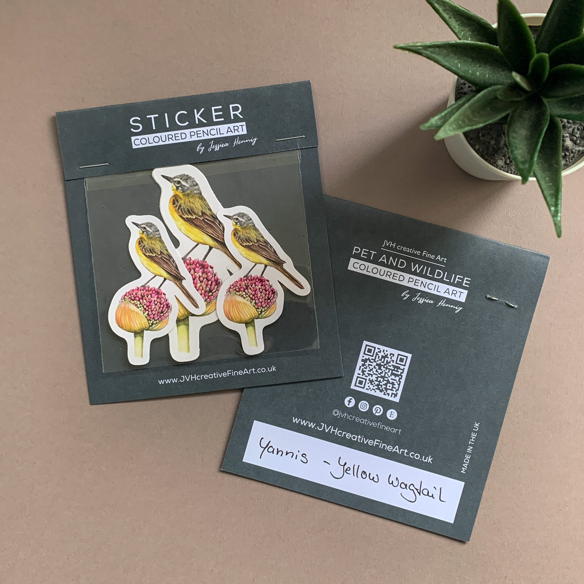 Yellow Wagtail Bird – Vinyl Sticker Pack - Image 3