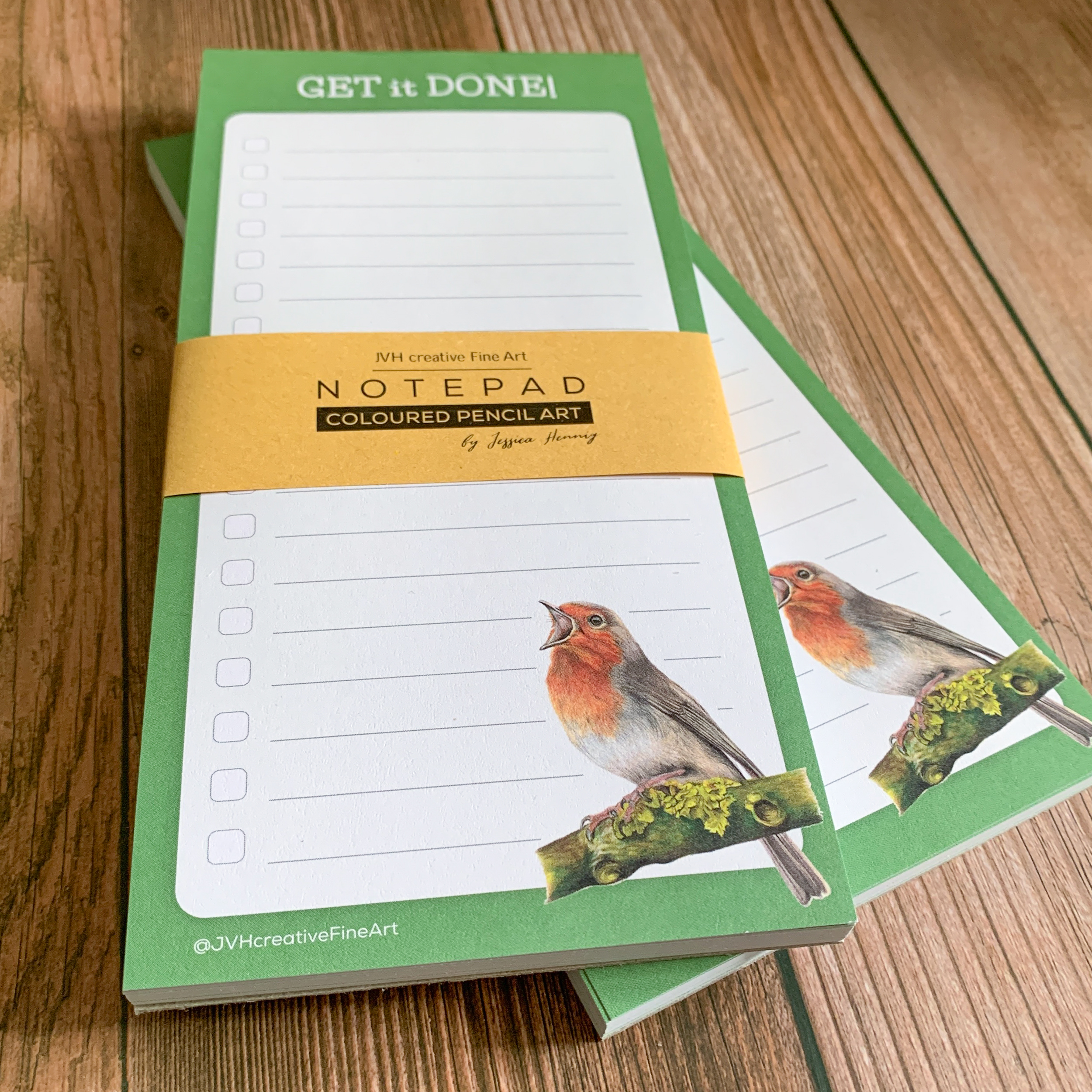 Robin Bird Notepad – Slim line – 50 tear off pages - Image 2