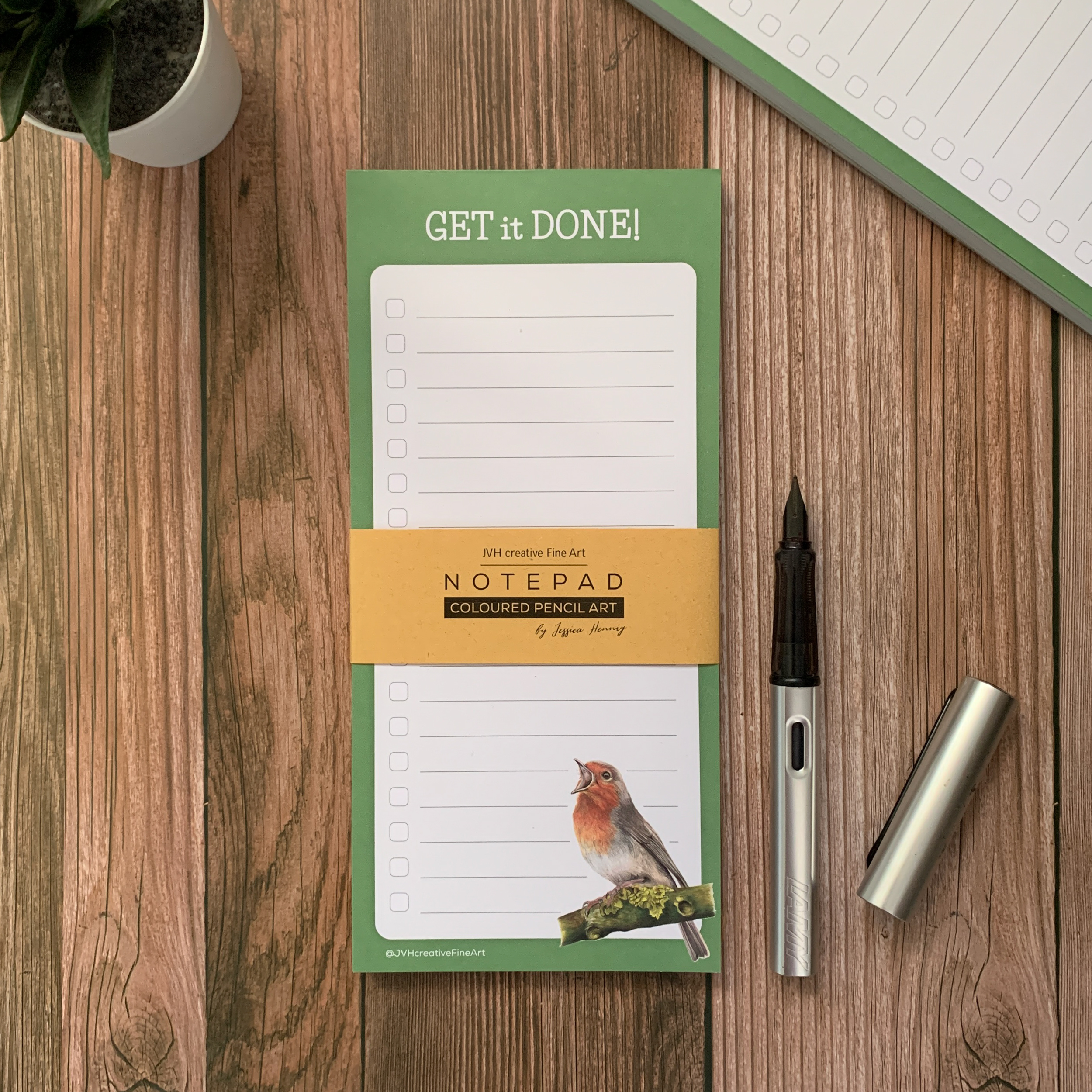 Robin Bird Notepad – Slim line – 50 tear off pages