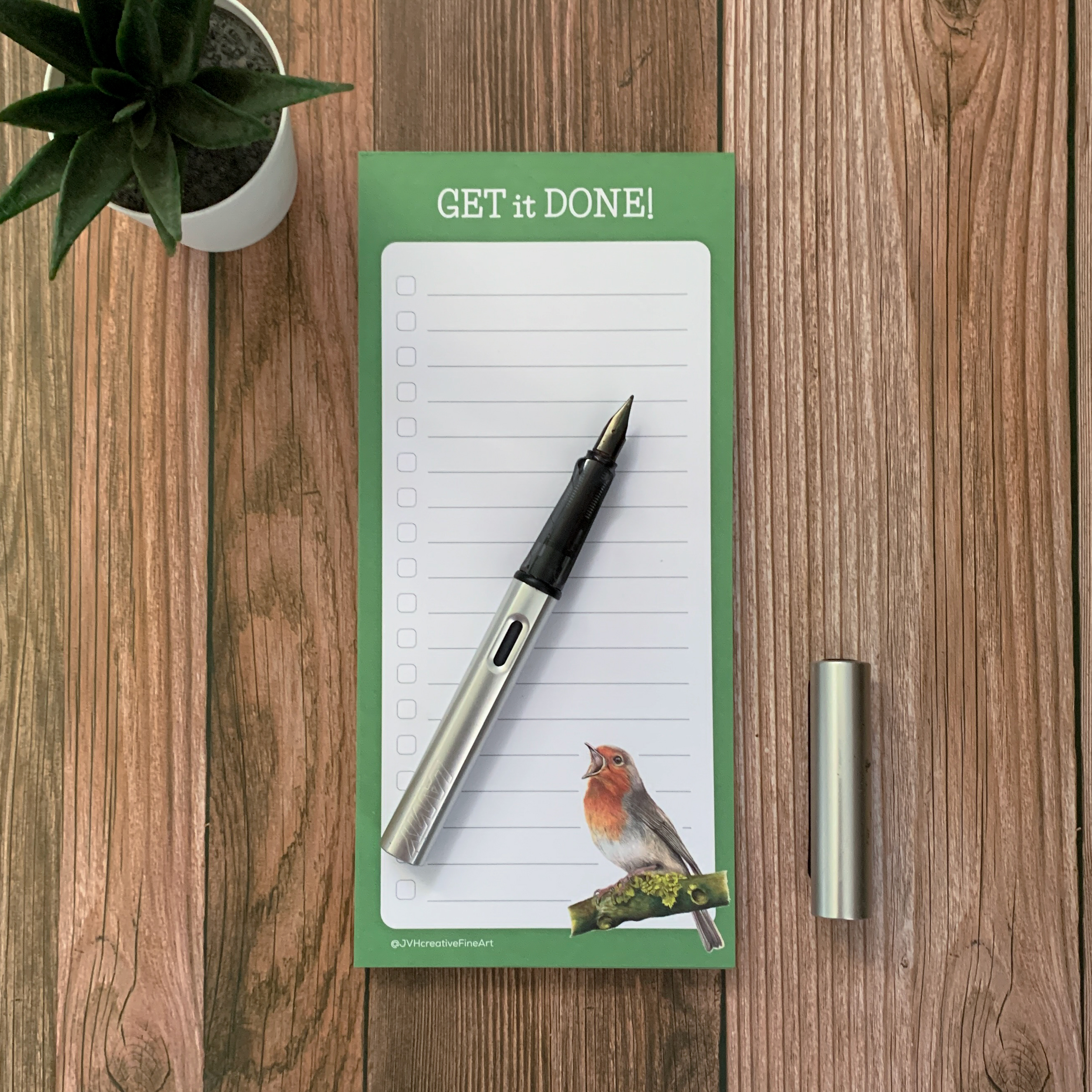 Robin Bird Notepad – Slim line – 50 tear off pages - Image 3